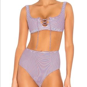 Onia Erin striped bikini (S) NWT
